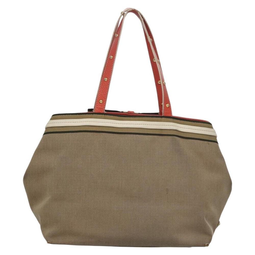 PRADA Tote Bag Canvas Beige Auth BD737 - Picture 2 of 16